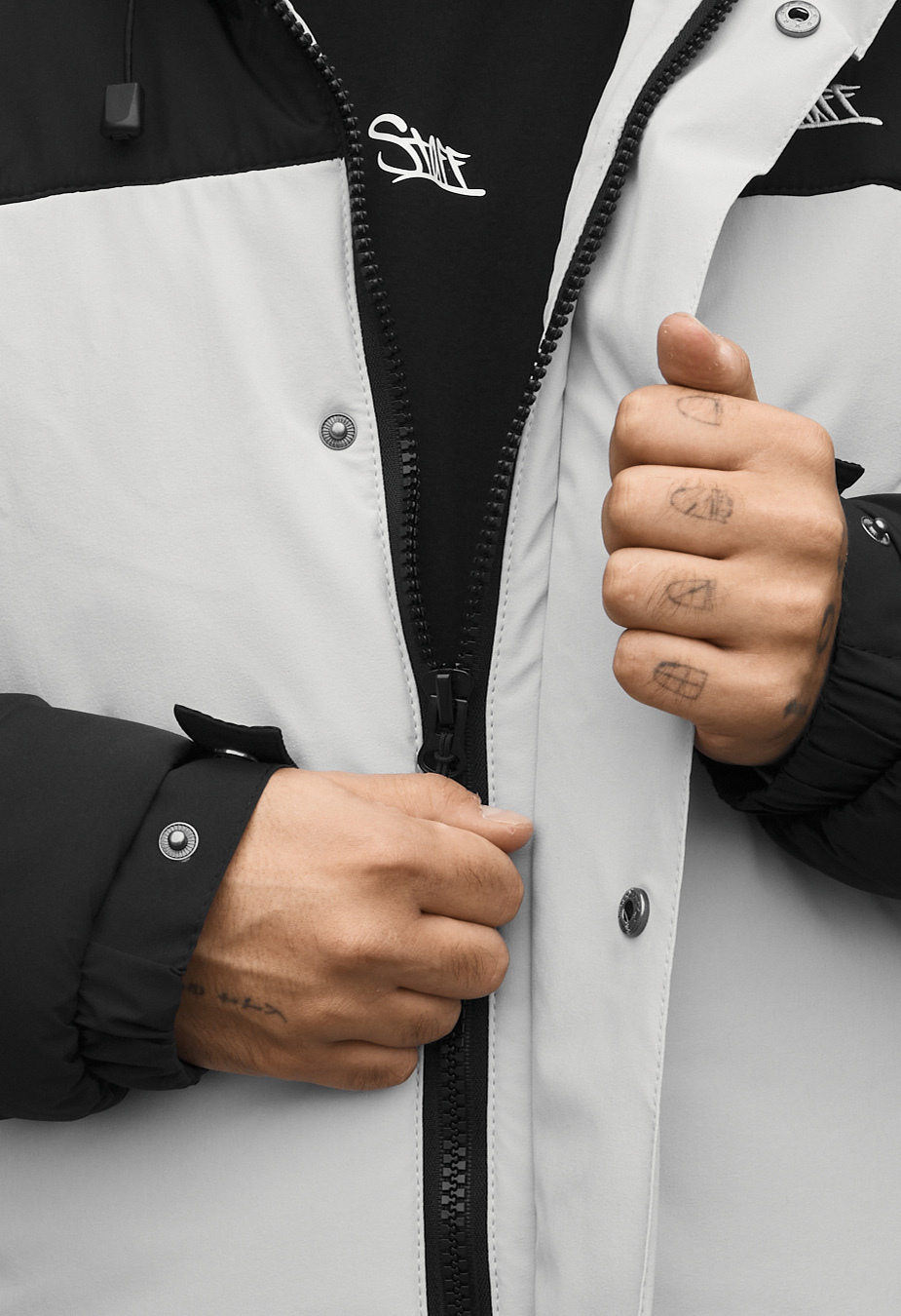 Kurtka zimowa Staff tui logo black & light gray