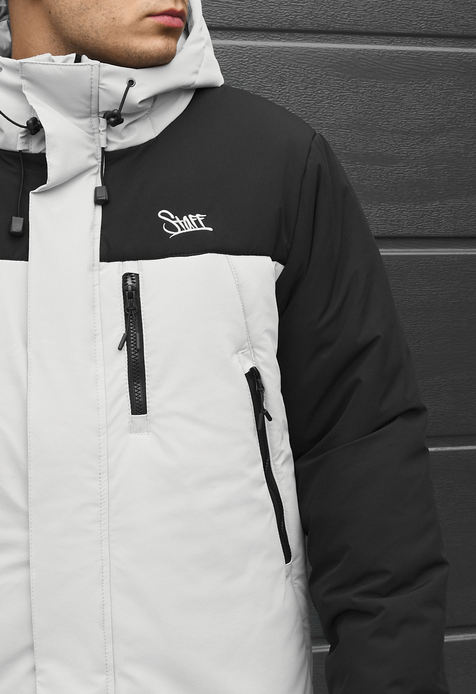Kurtka zimowa Staff tui logo black & light gray