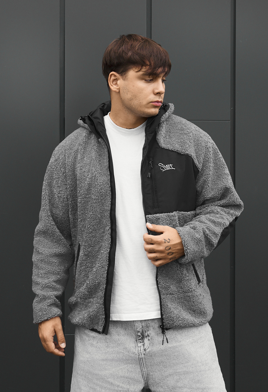 Kurtka futrzana Staff kla logo gray