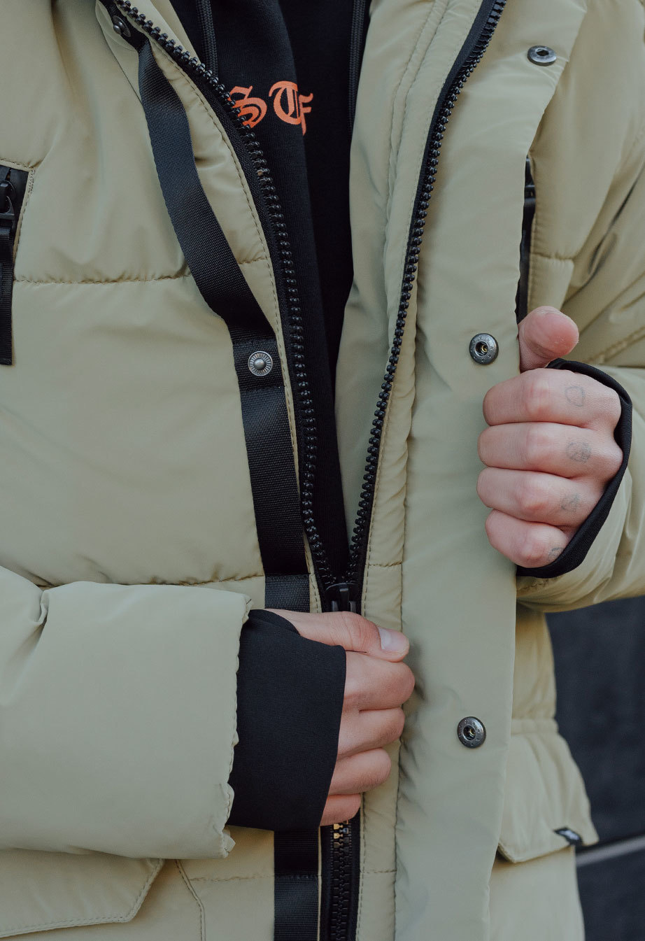 Parka zimowa Staff no light beige long