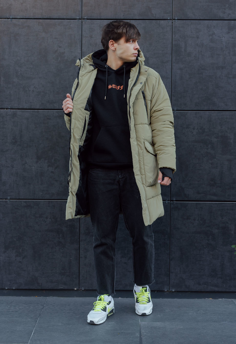 Parka zimowa Staff no light beige long
