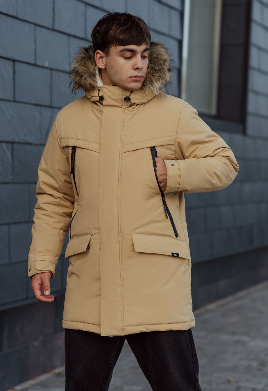 Zimowa parka Staff atrk beige