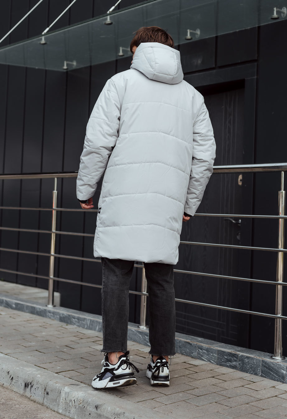 Zimowa parka Staff nim white gray