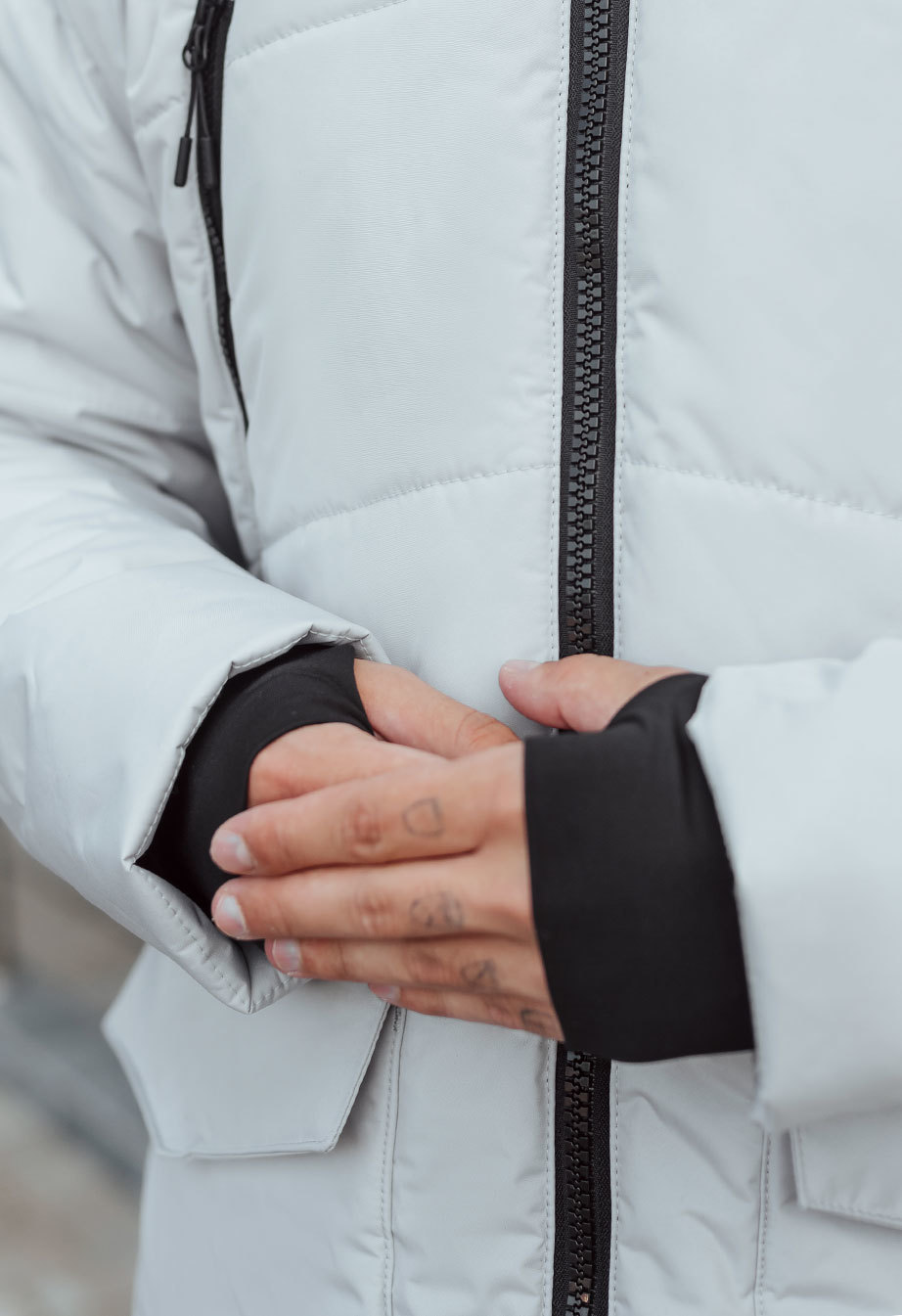 Zimowa parka Staff nim white gray