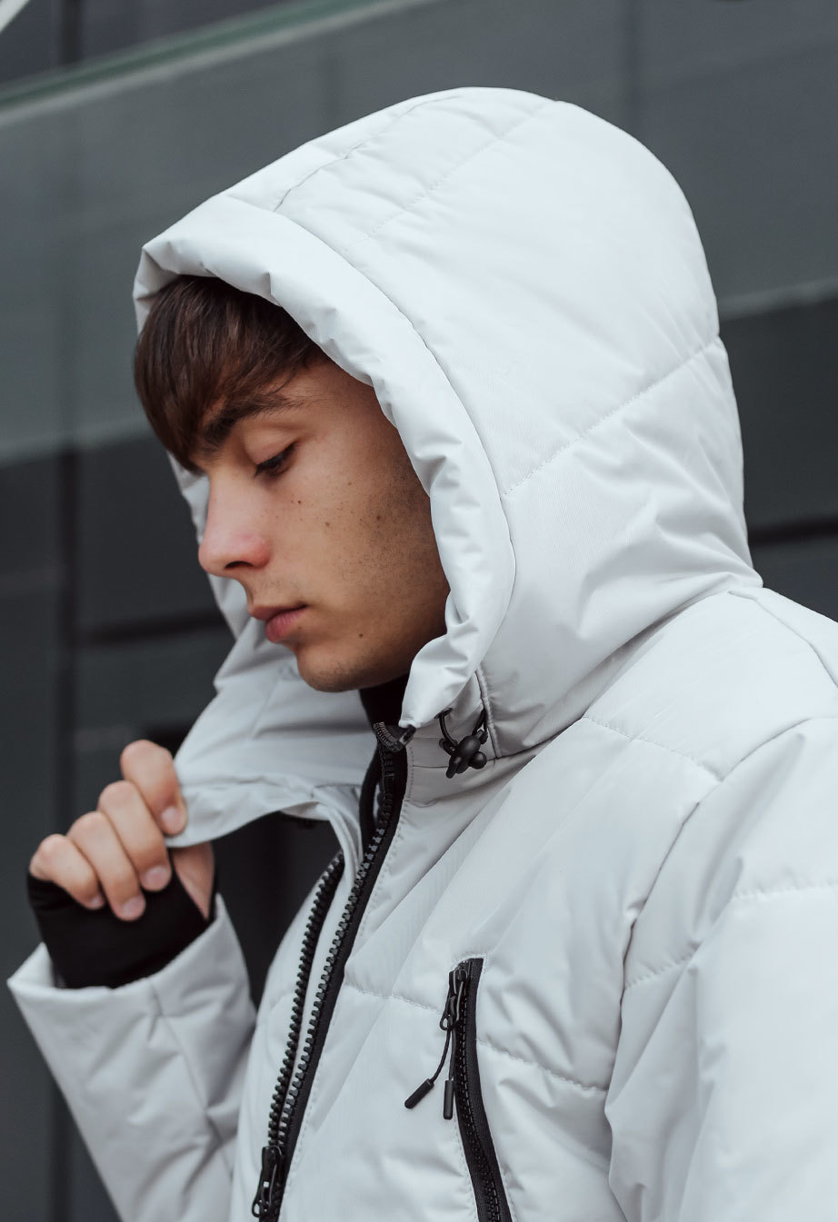 Zimowa parka Staff nim white gray