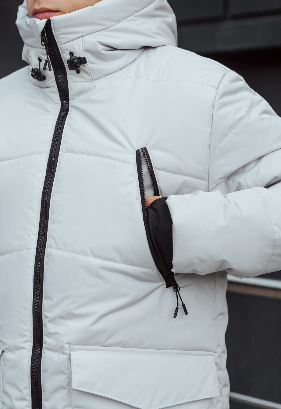 Zimowa parka Staff nim white gray