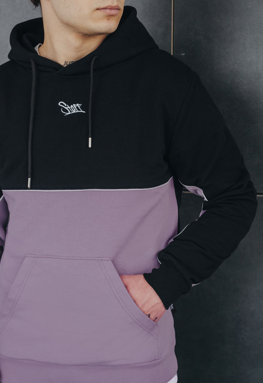 Bluza hoodie Staff light & black logo