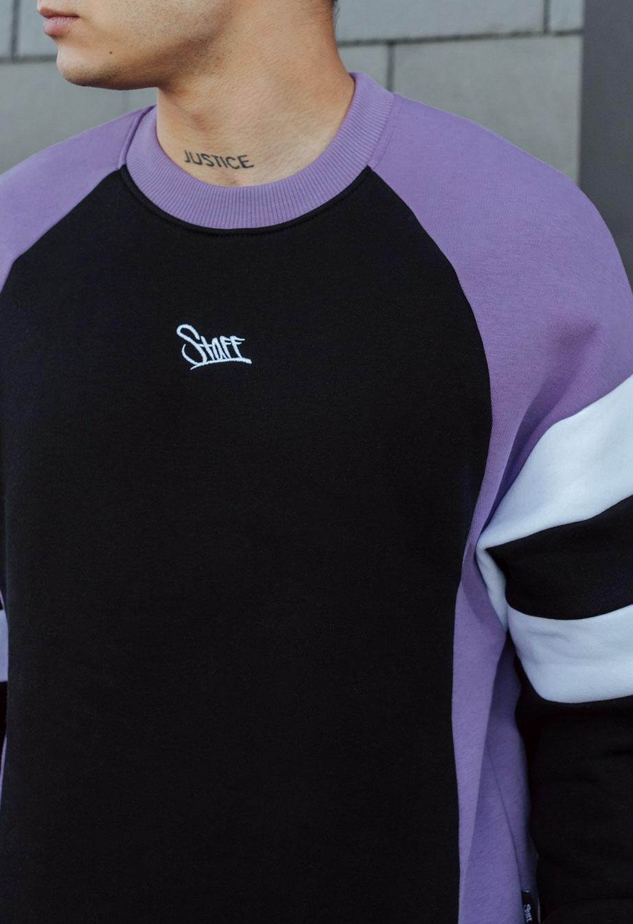 Bluza Staff black & violet logo fleece oversize