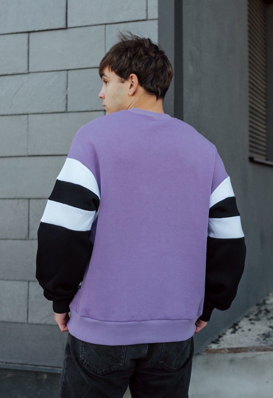 Bluza Staff black & violet logo fleece oversize