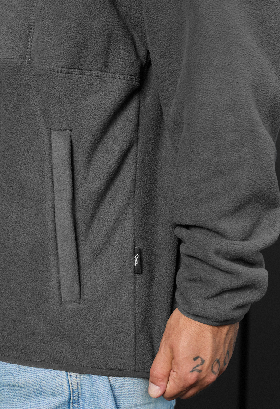 Bluza Staff gray zip fleece oversize