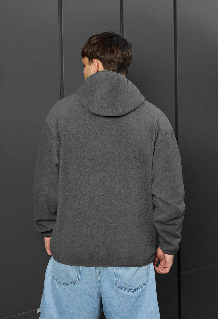 Bluza Staff gray zip fleece oversize