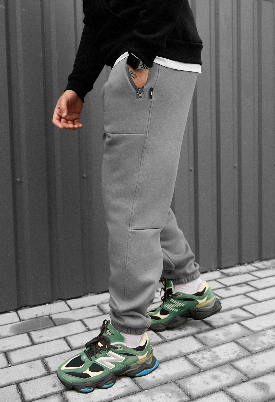 Spodnie Staff nib gray fleece