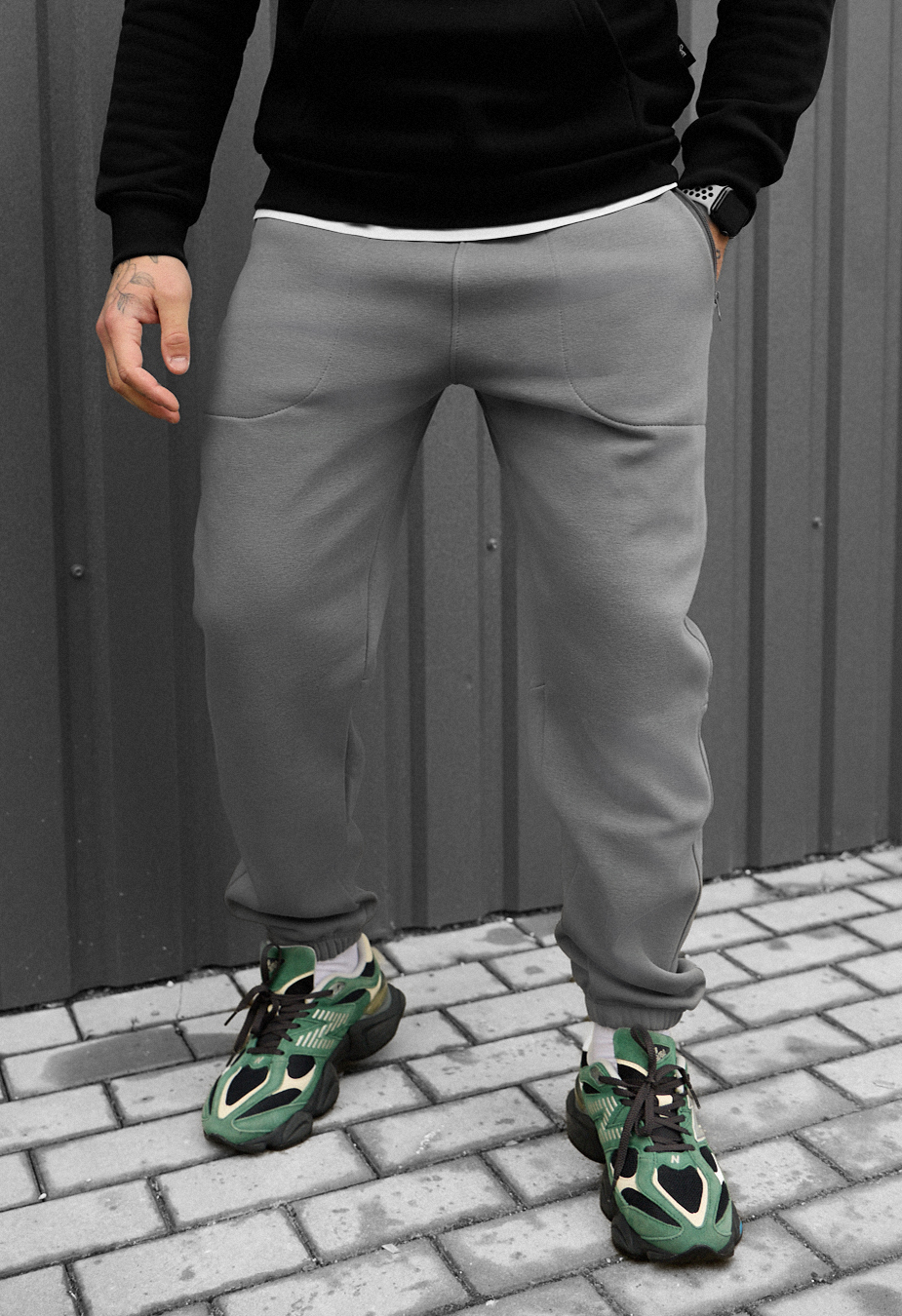 Spodnie Staff nib gray fleece