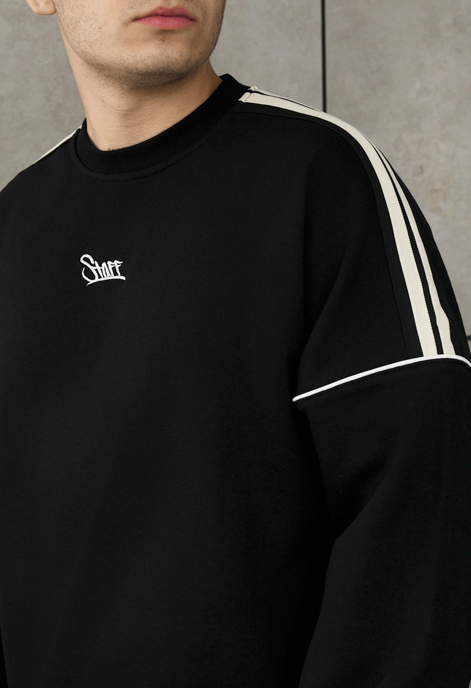 Bluza Staff line black reflective oversize