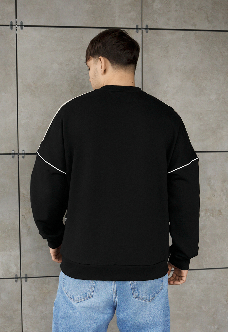 Bluza Staff line black reflective oversize