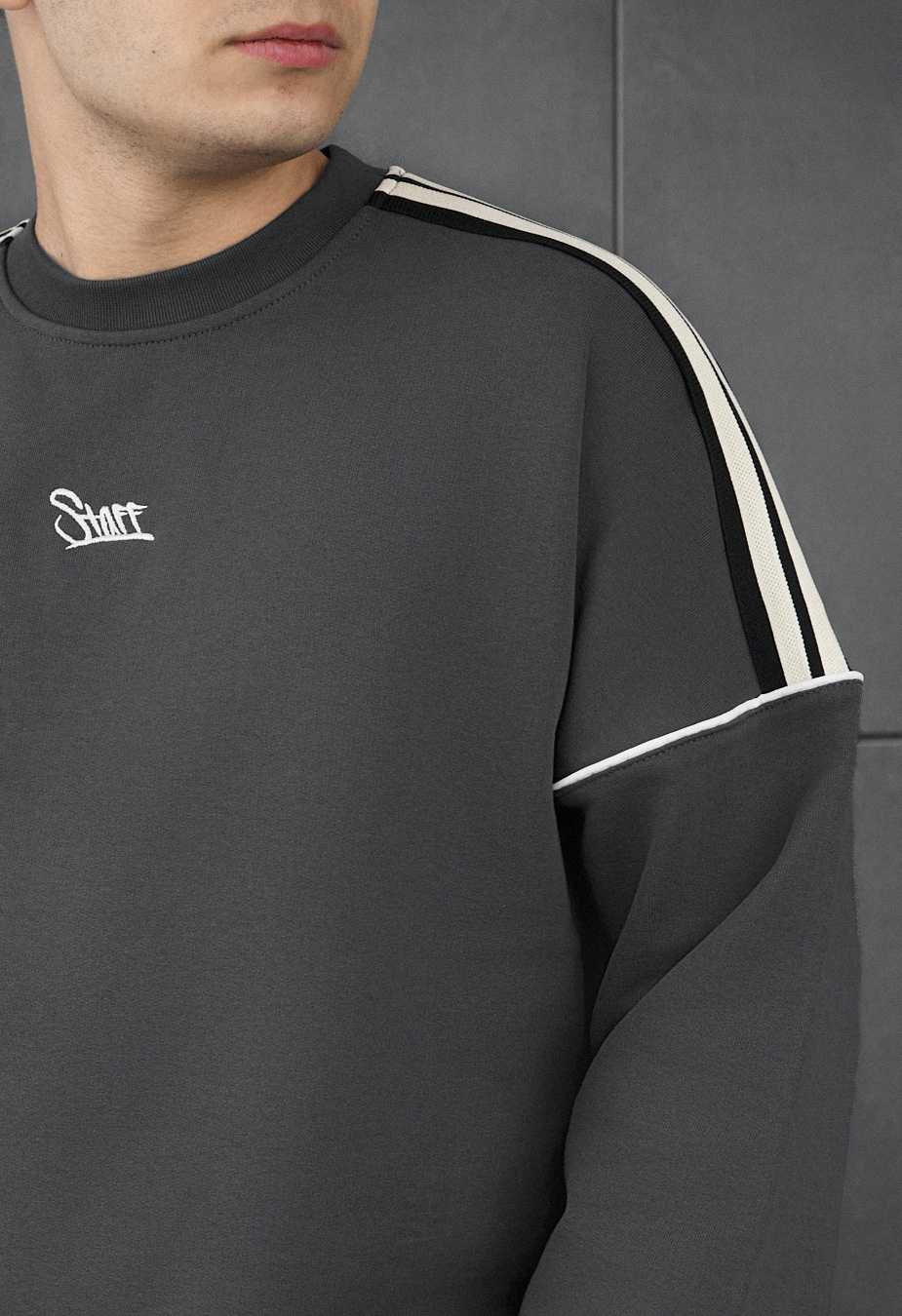 Bluza Staff line dark gray reflective oversize