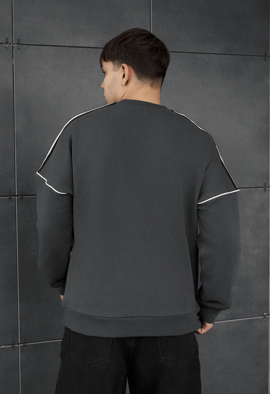 Bluza Staff line dark gray reflective oversize