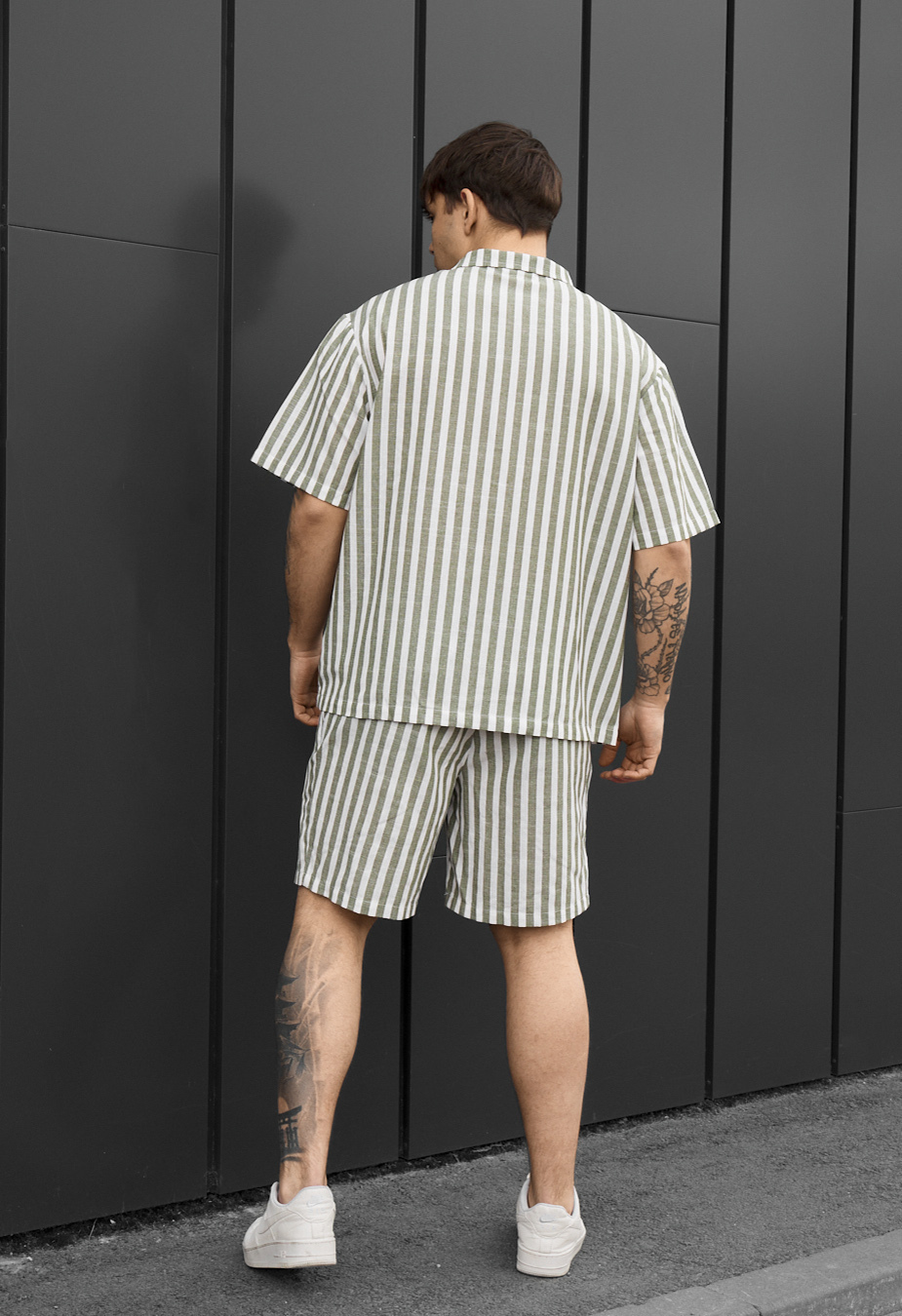 Komplet koszula + spodenki Staff may white & olive