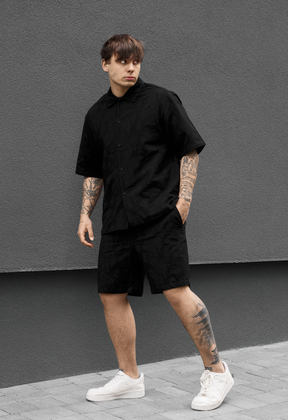 Komplet koszula + spodenki Staff mac black