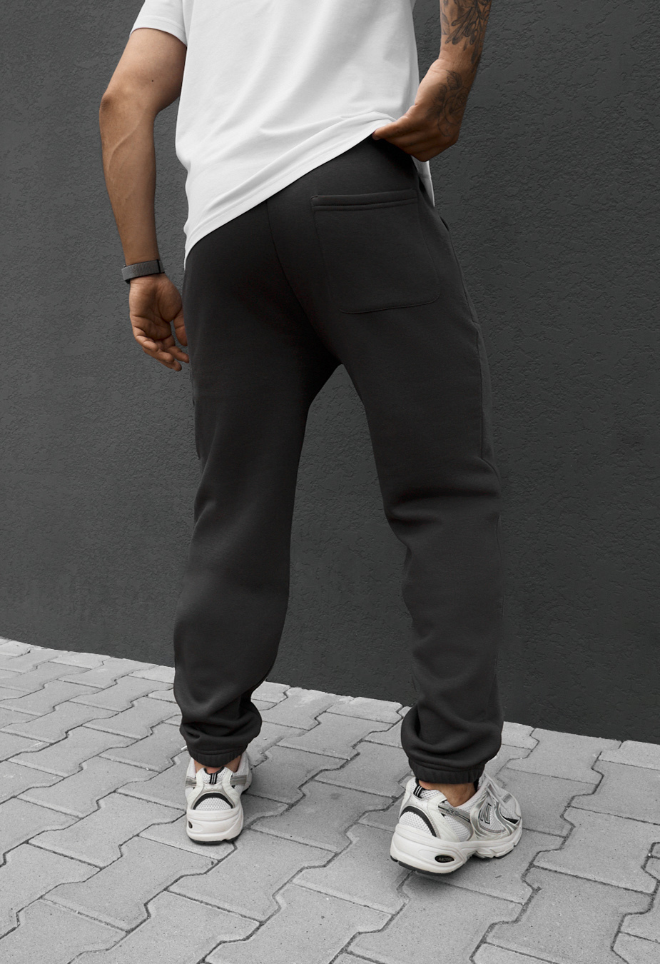 Spodnie dresowe Staff al dark gray fleece