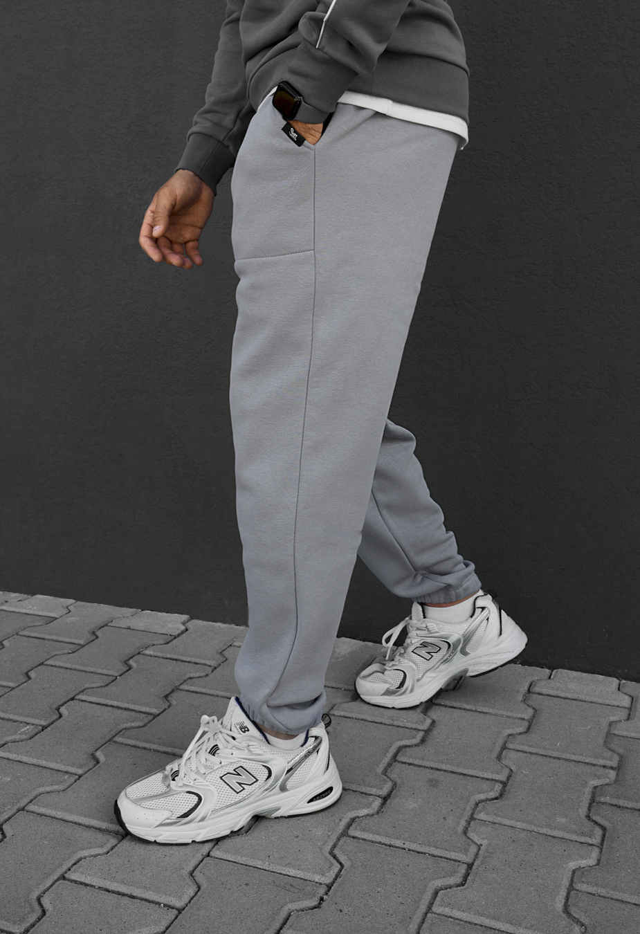 Spodnie dresowe Staff al light gray fleece