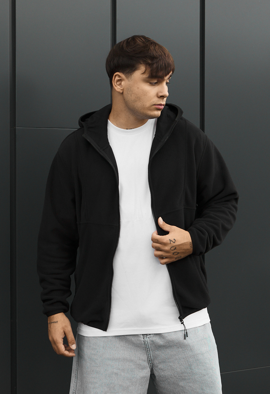 Bluza Staff zip black fleece