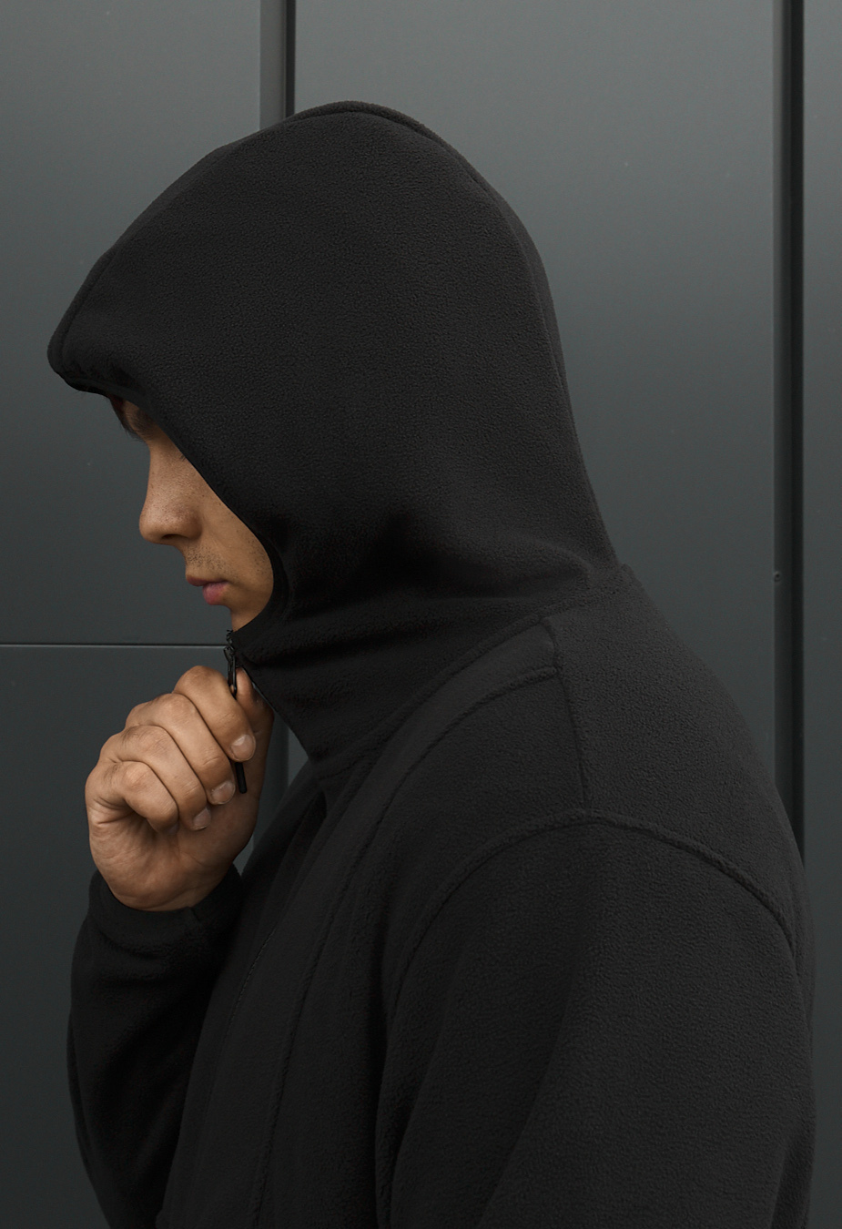 Bluza Staff zip black fleece