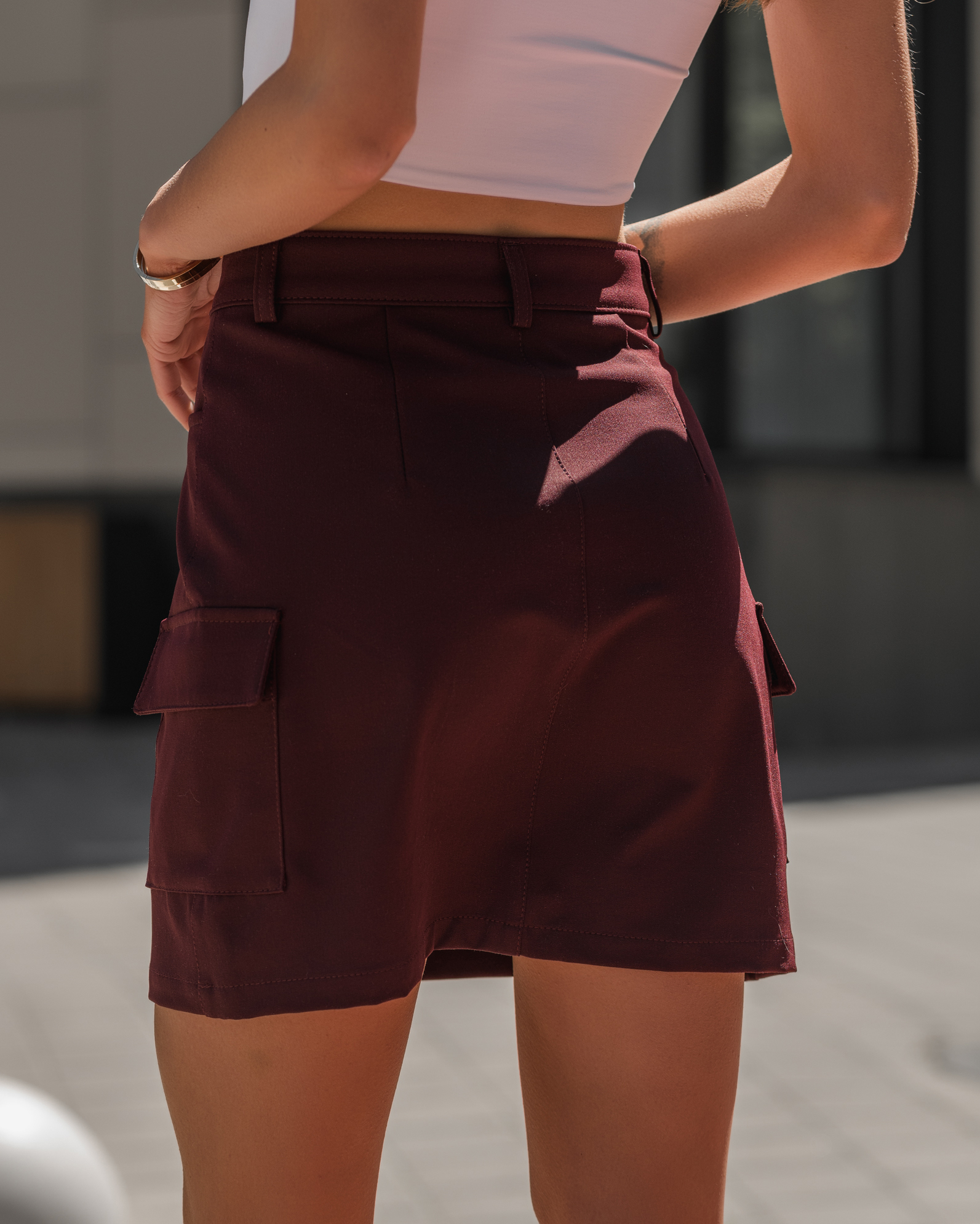 Spódnica Staff mini bordo