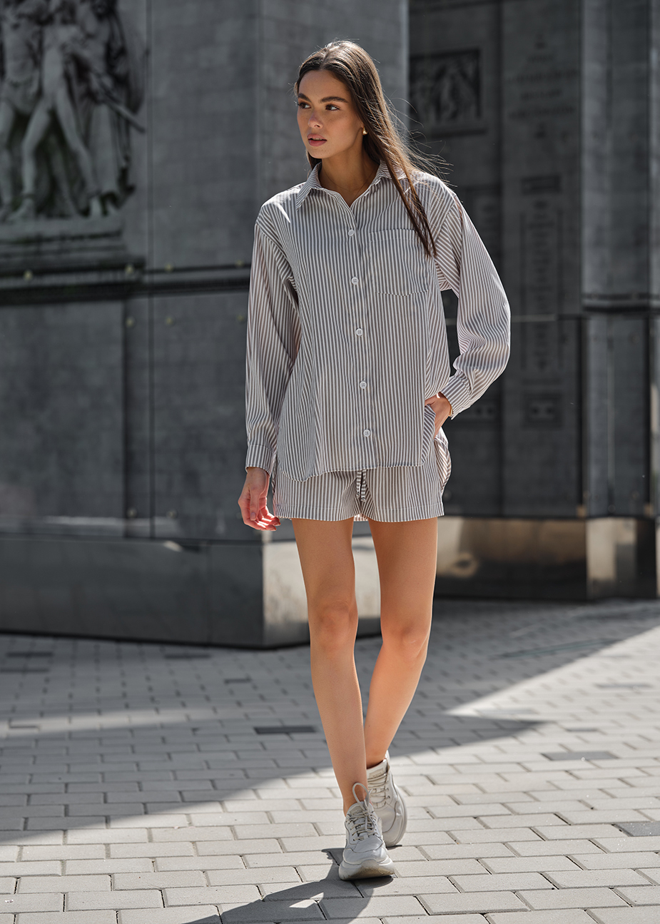 Damski komplet: koszula + szorty Staff set oversize