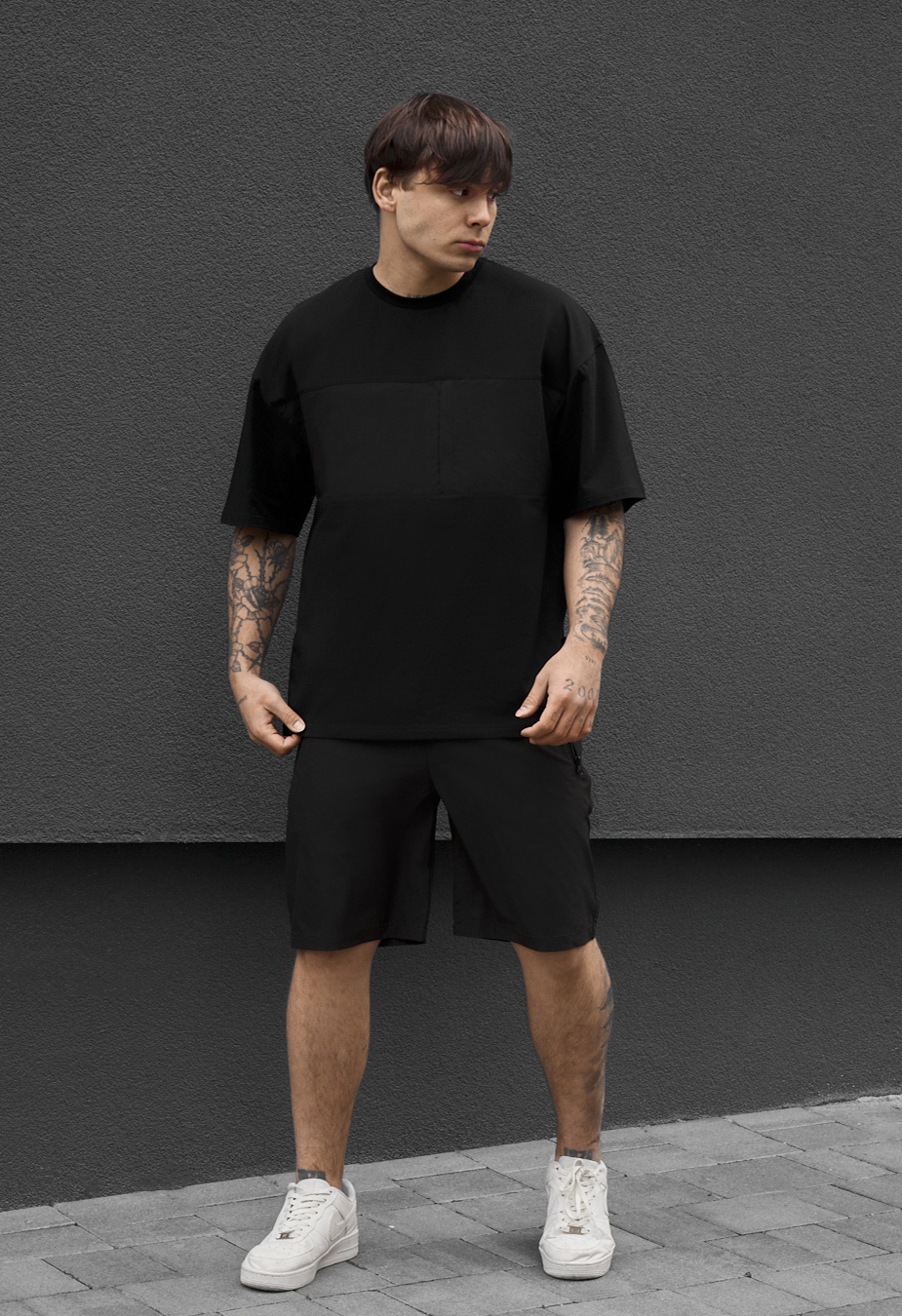 Komplet koszulka + spodenki Staff patt black