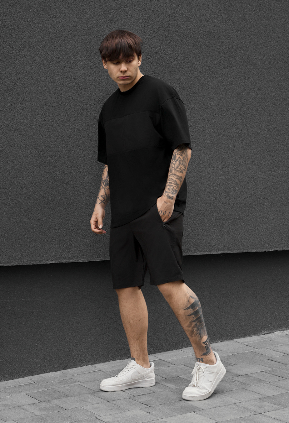 Komplet koszulka + spodenki Staff patt black