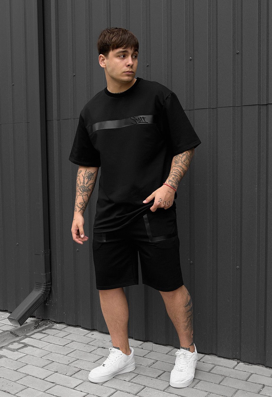 Komplet koszulka + spodenki Staff ra black
