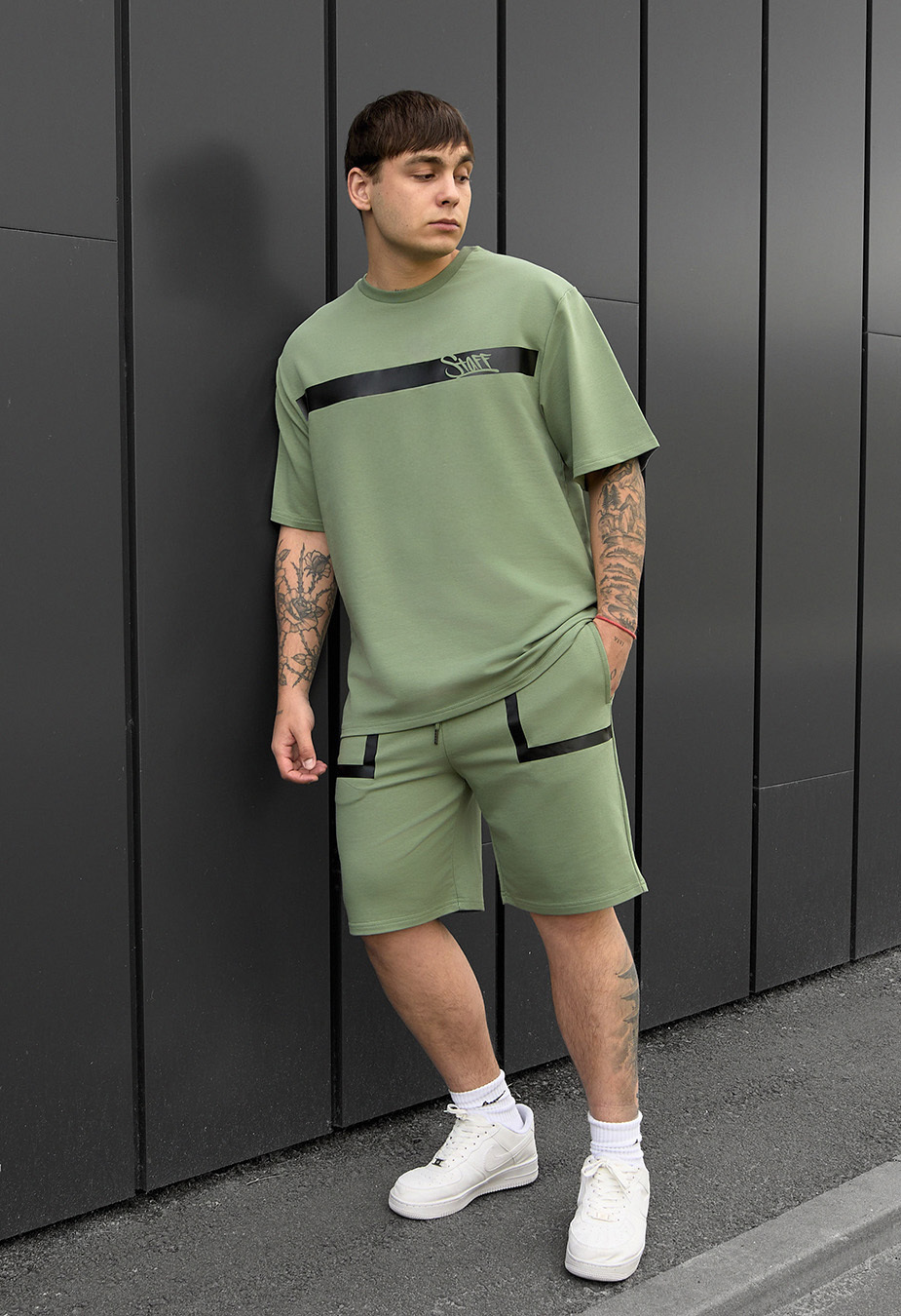 Komplet koszulka + spodenki Staff ra khaki