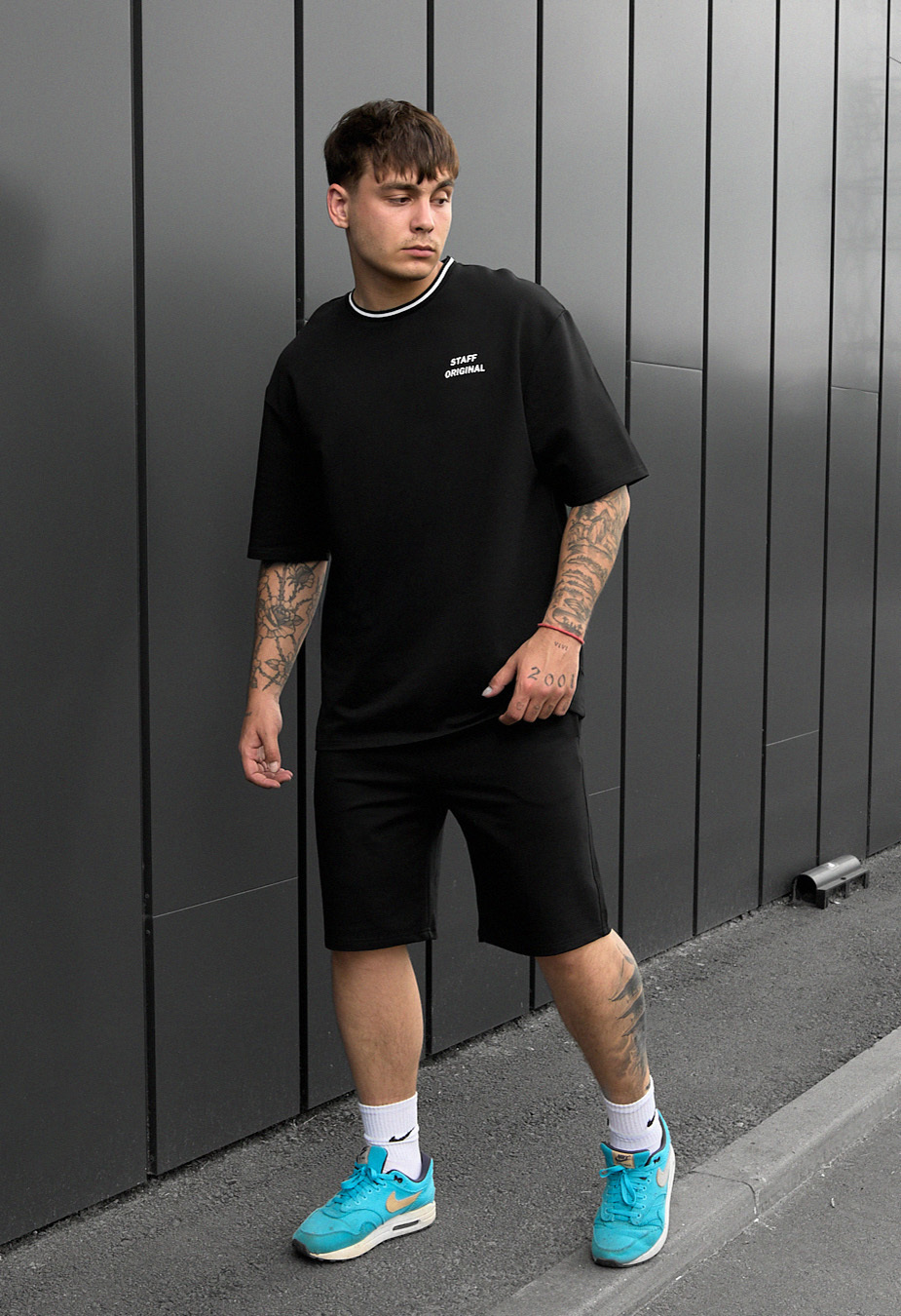 Komplet koszulka + spodenki Staff de black oversize