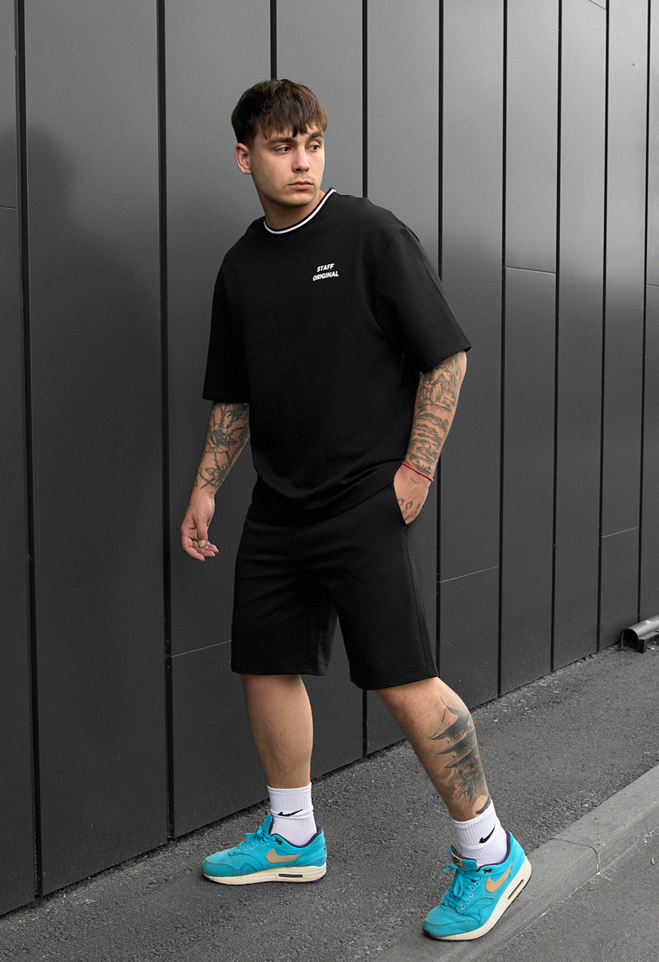 Komplet koszulka + spodenki Staff de black oversize