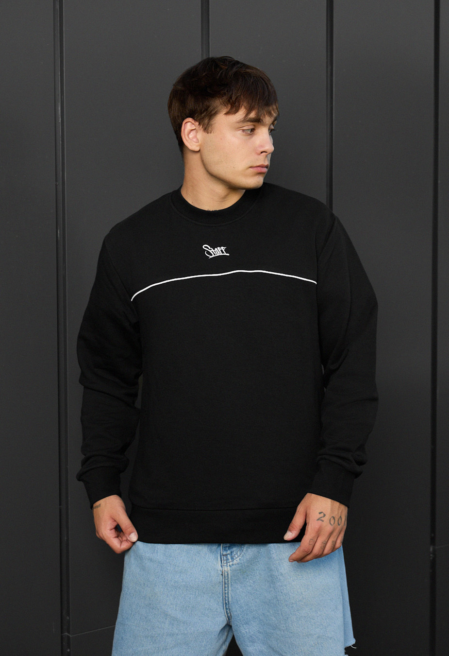 Bluza Staff kant black logo reflective