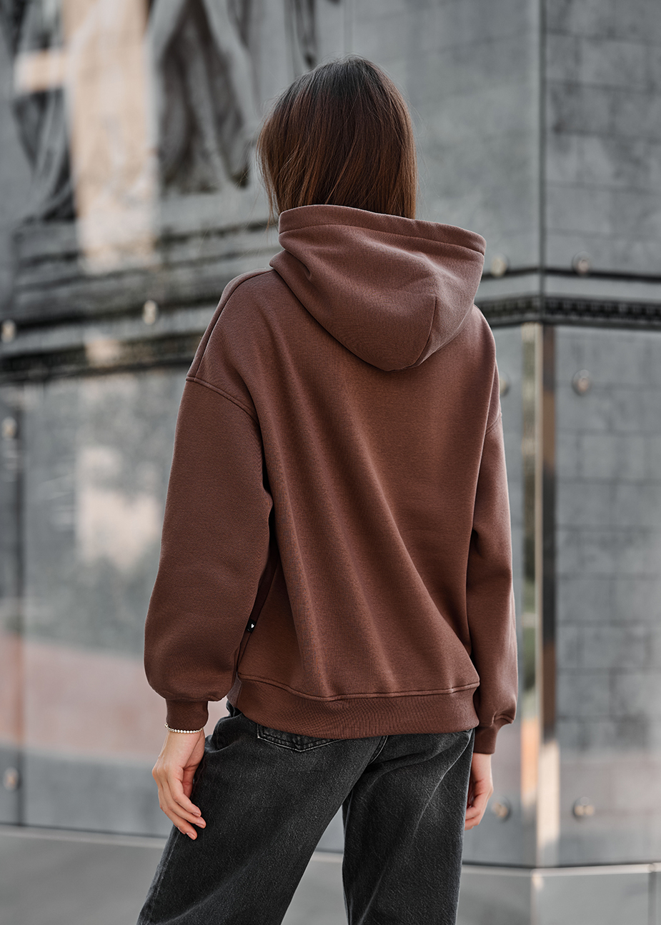 Bluza z kapturem Staff mi brown oversize fleece