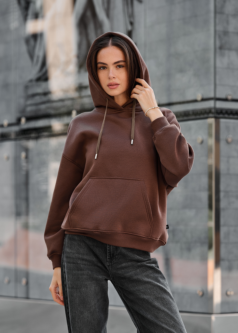 Bluza z kapturem Staff mi brown oversize fleece