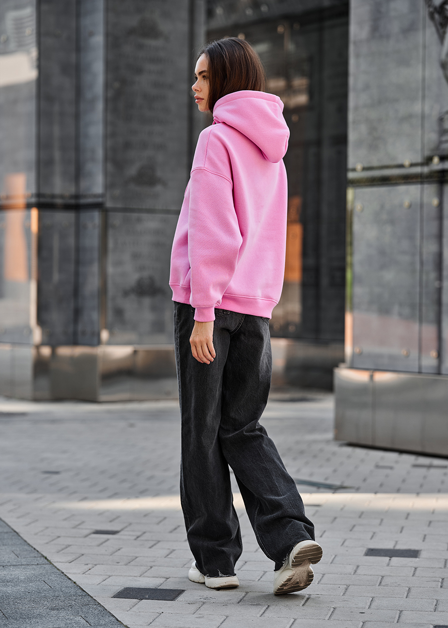 Damska bluza z kapturem Staff mi pink oversize fleece