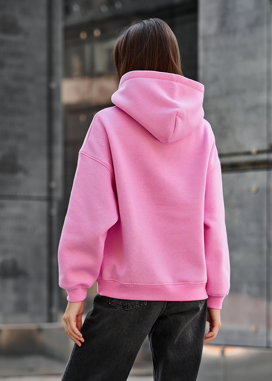 Damska bluza z kapturem Staff mi pink oversize fleece