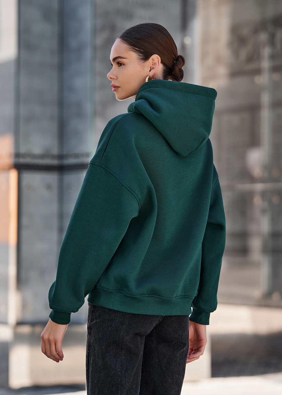 Damska bluza z kapturem Staff mi green oversize fleece