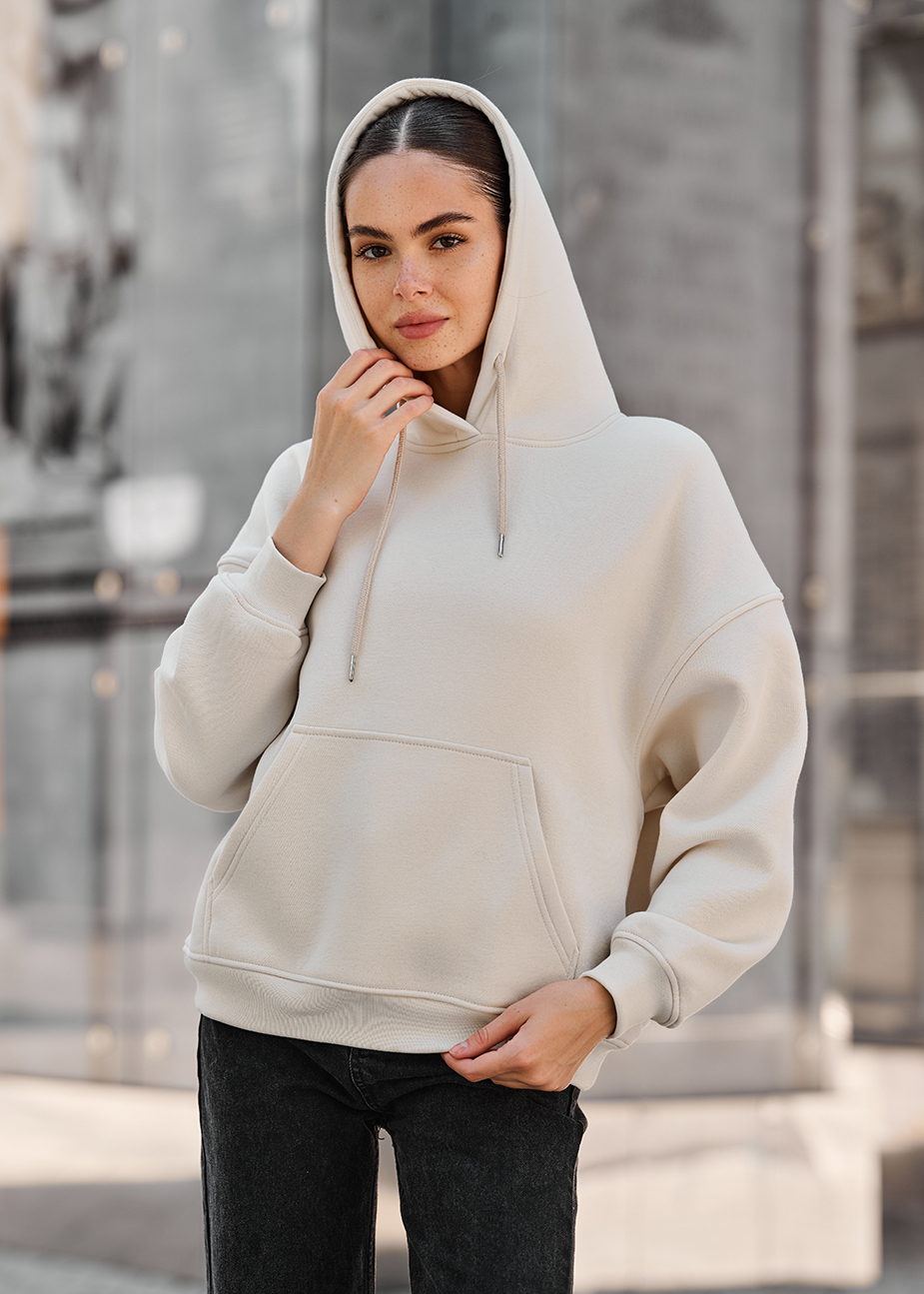 Damska bluza z kapturem Staff mi milk oversize fleece