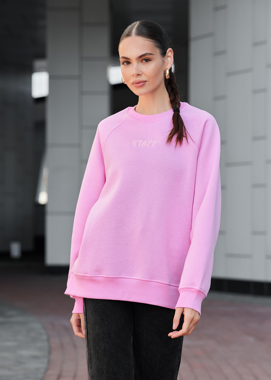 Bluza dasmka Staff pink logo oversize fleece