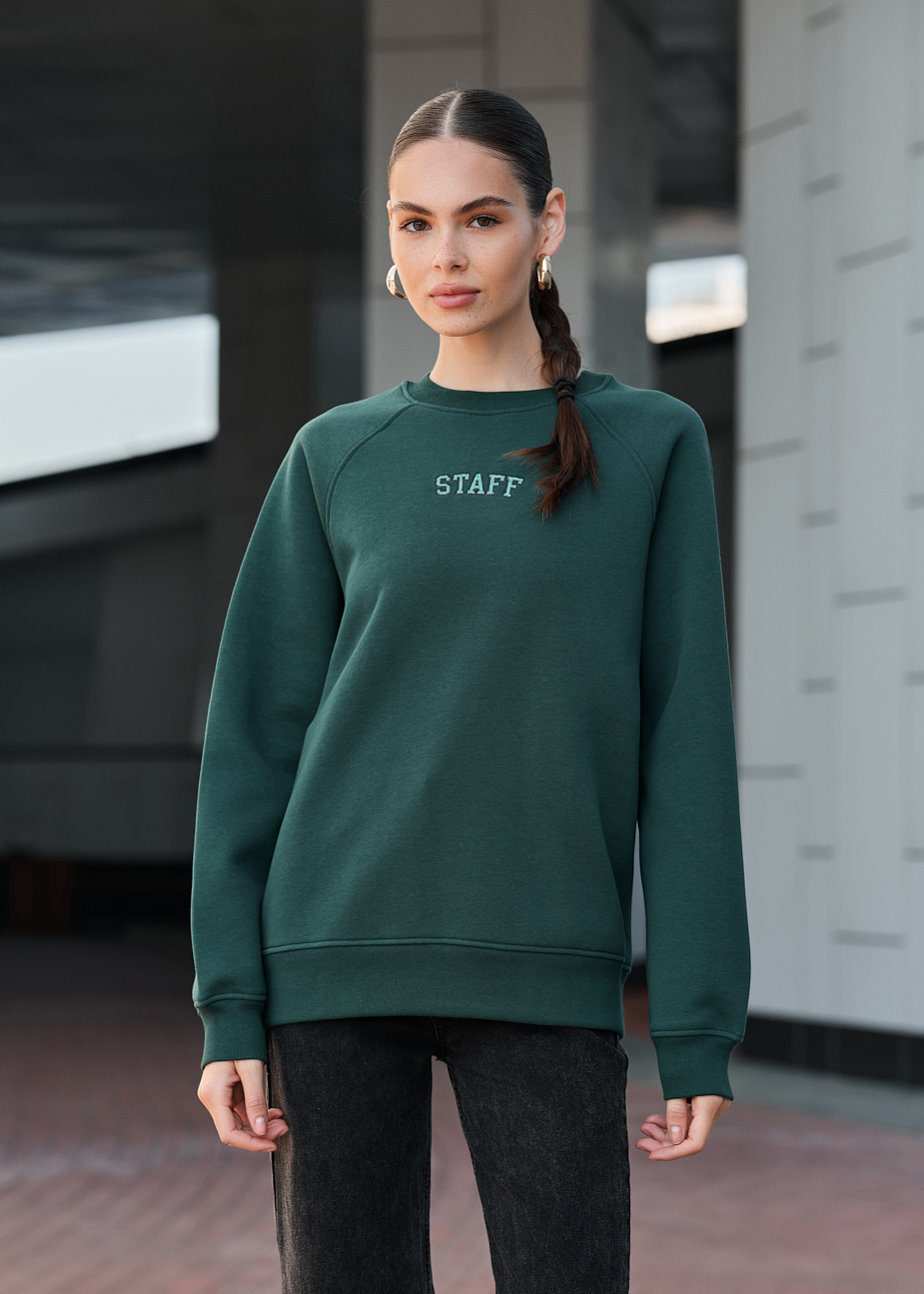 Bluza damska Staff green logo oversize fleece