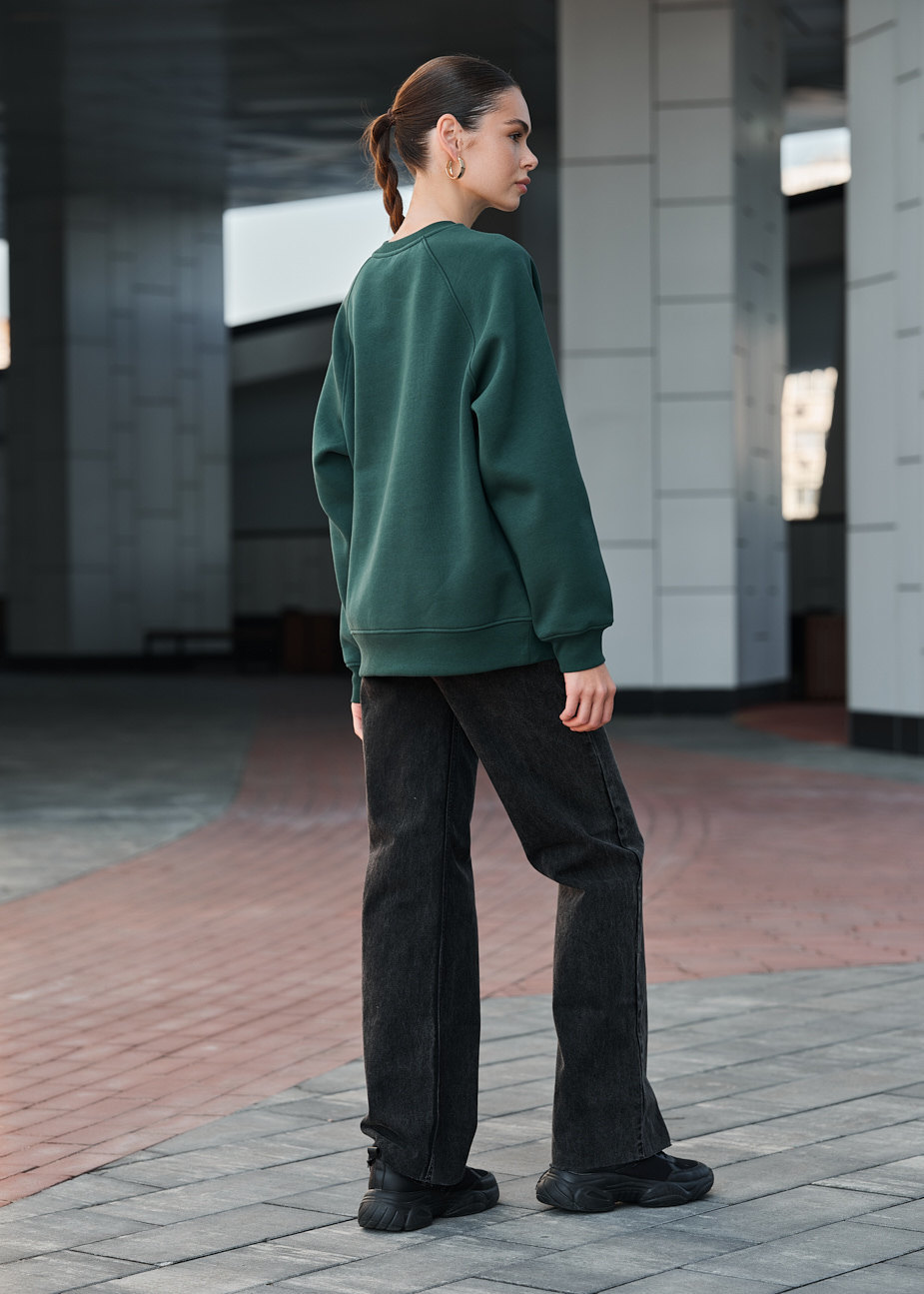 Bluza damska Staff green logo oversize fleece