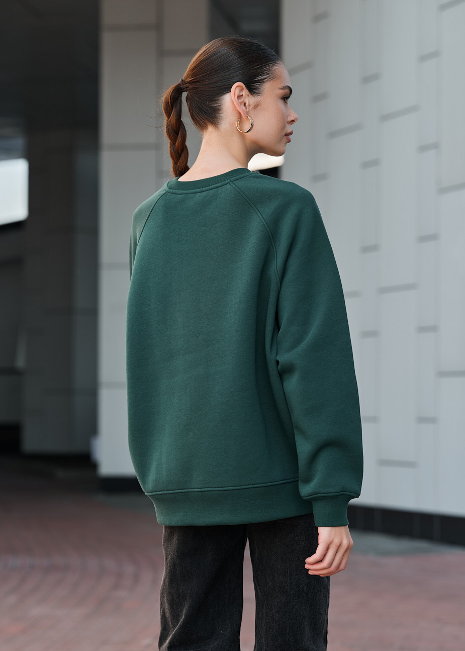 Bluza damska Staff green logo oversize fleece