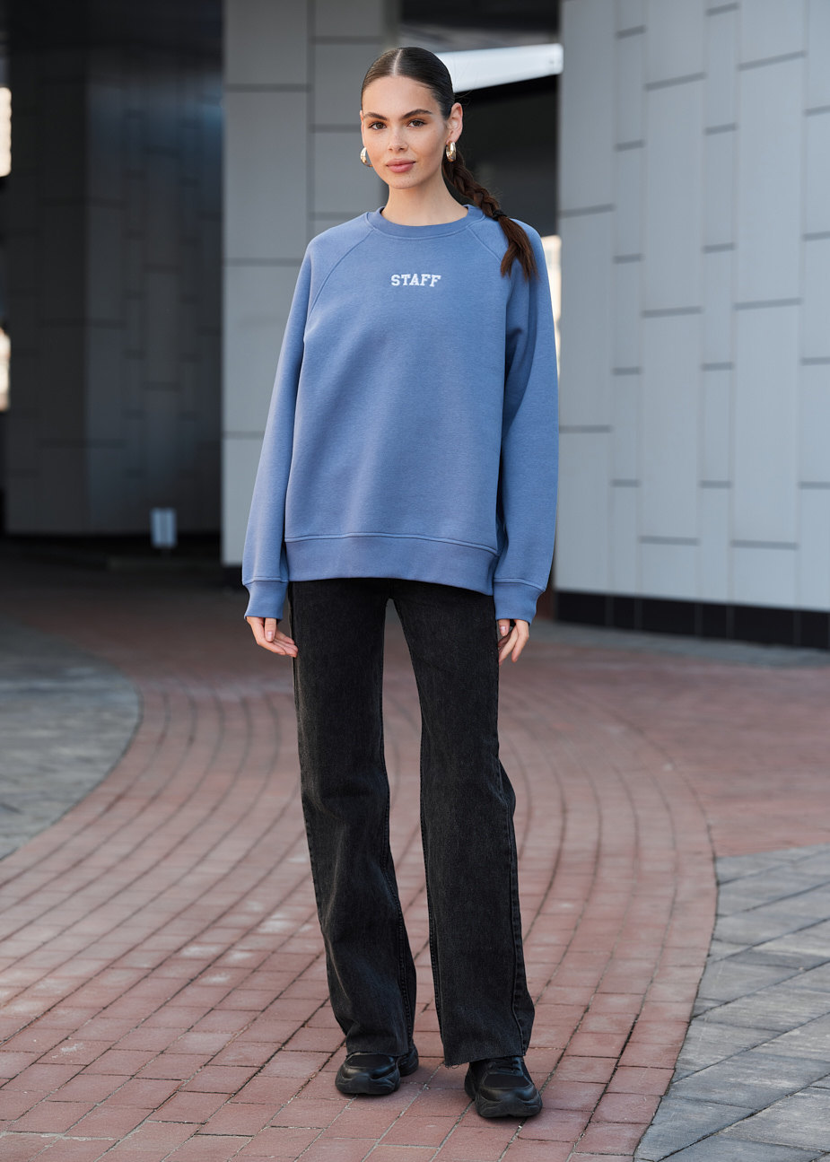 Bluza damska Staff blue logo oversize fleece