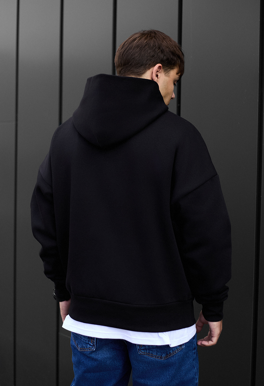 Bluza z kapturem Staff black oversize fleece