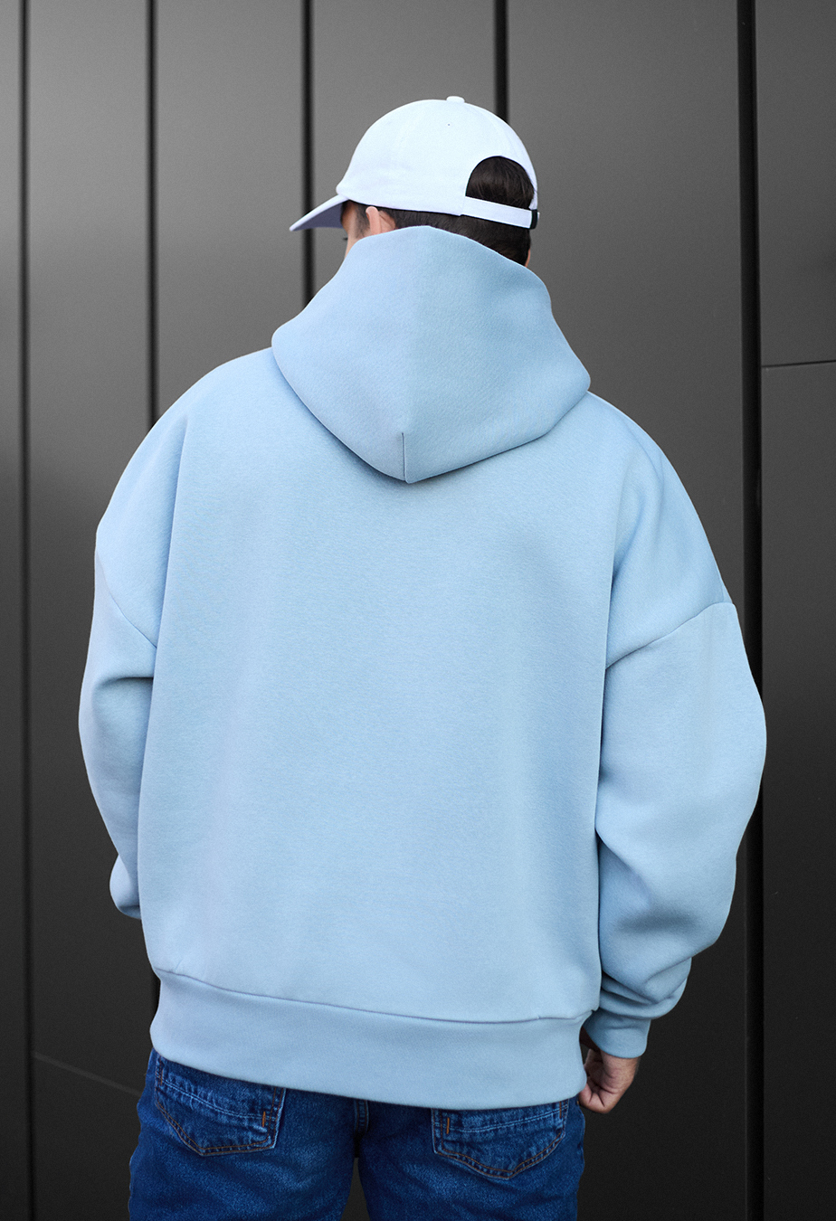 Bluza z kapturem Staff light blue oversize fleece