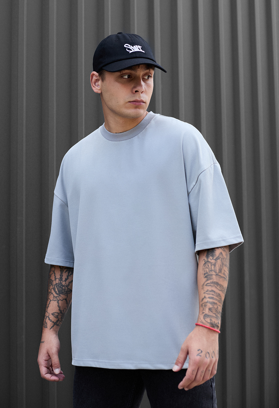 Koszulka Staff light gray basic oversize